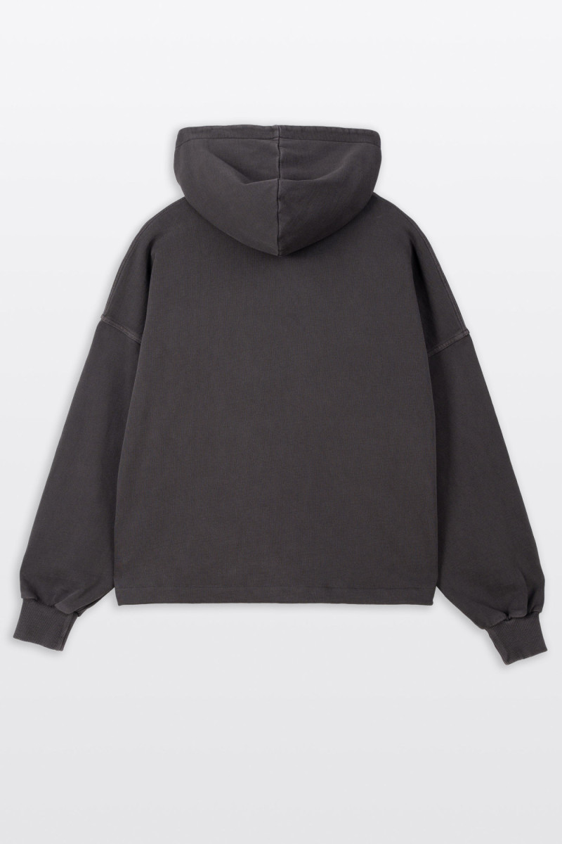 Brązowa bluza BOXY z minimalistycznym haftem