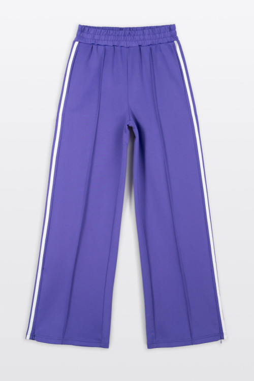 Fioletowe spodnie dresowe z lampasami