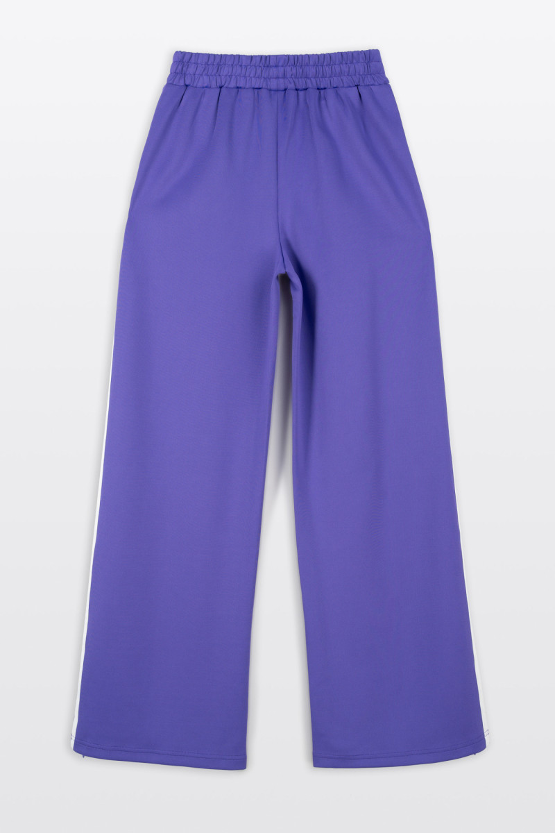 Fioletowe spodnie dresowe z lampasami