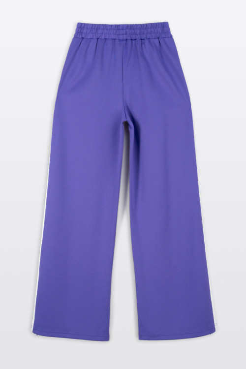 Fioletowe spodnie dresowe z lampasami