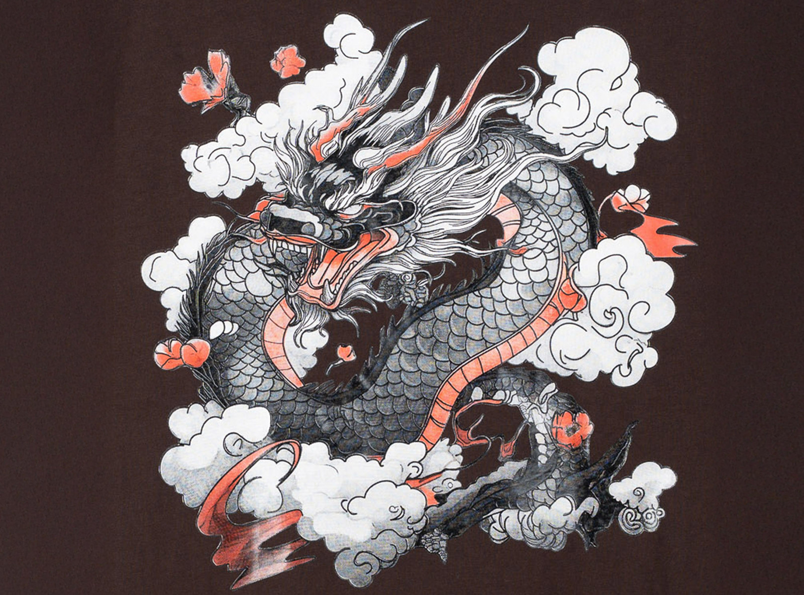 Brązowy t-shirt OVERSIZE z autorską grafiką z tyłu