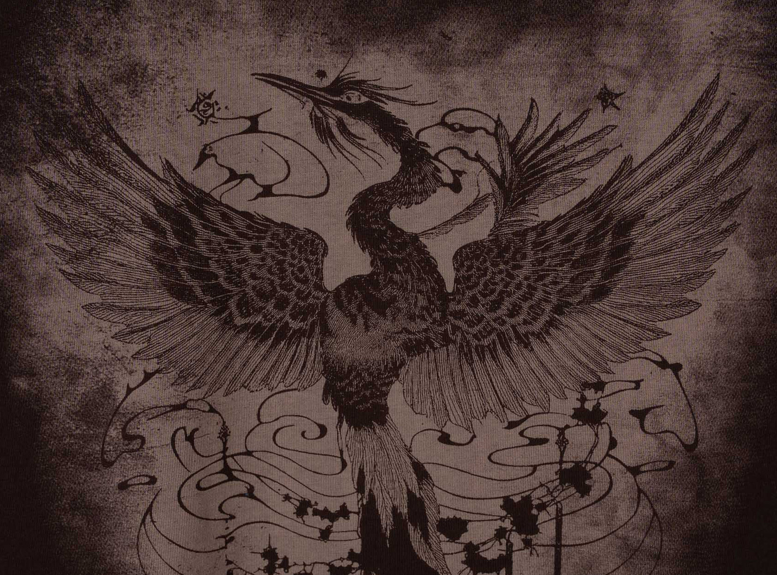 Brązowy t-shirt OVERSIZE z autorską grafiką z przodu