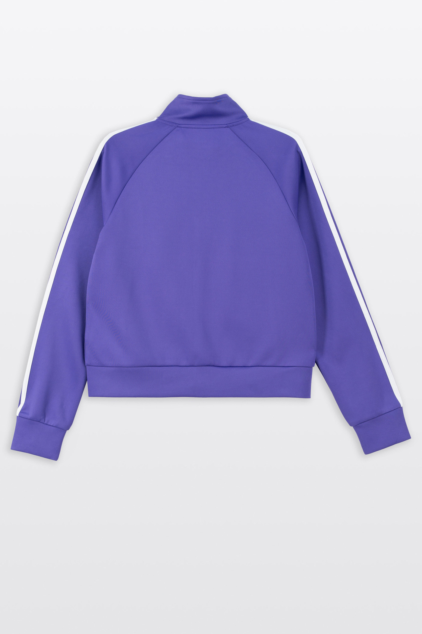 Fioletowa bluza z kontrastowymi lampasami na rękawach
