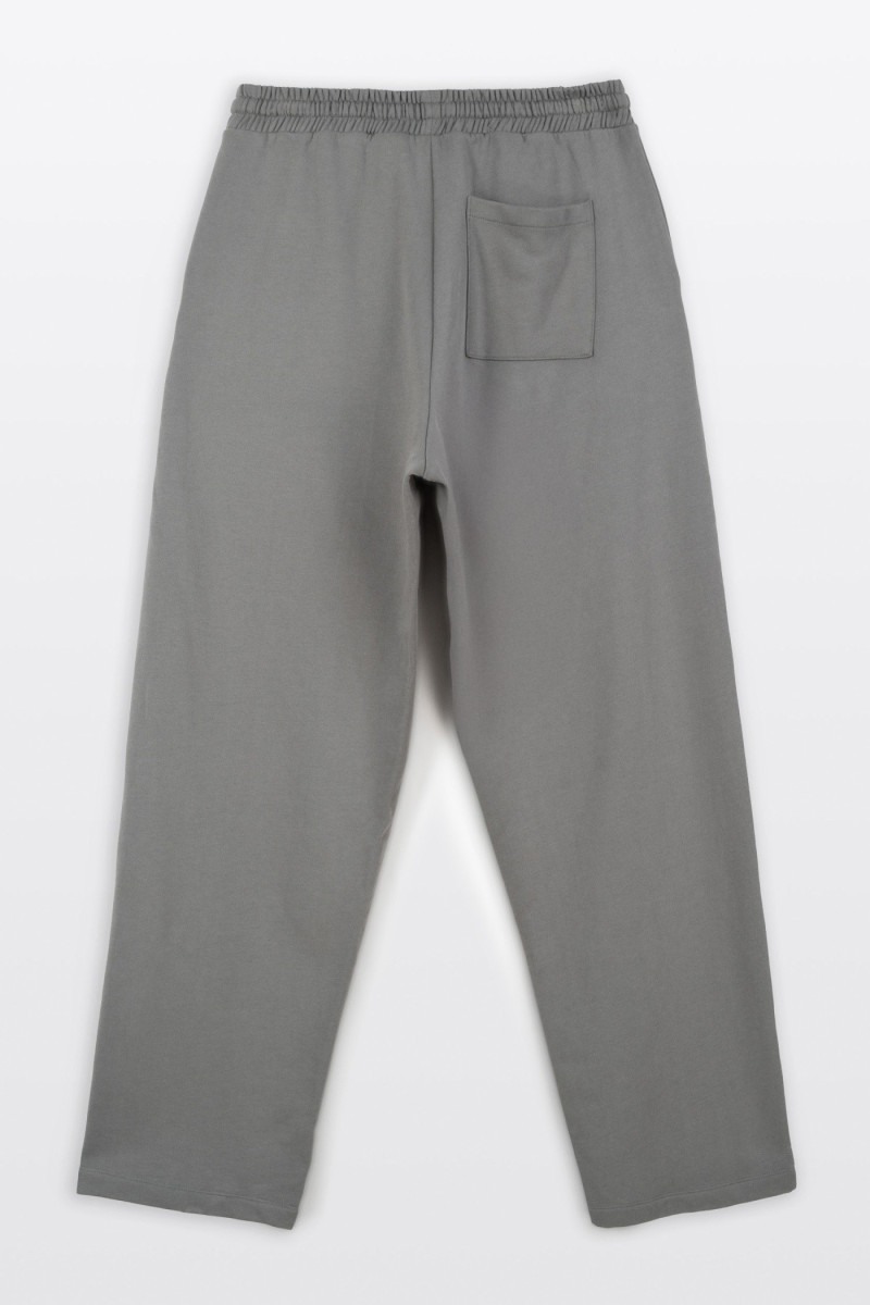 Ciemnoszare spodnie dresowe BAGGY z modnymi przeszyciami