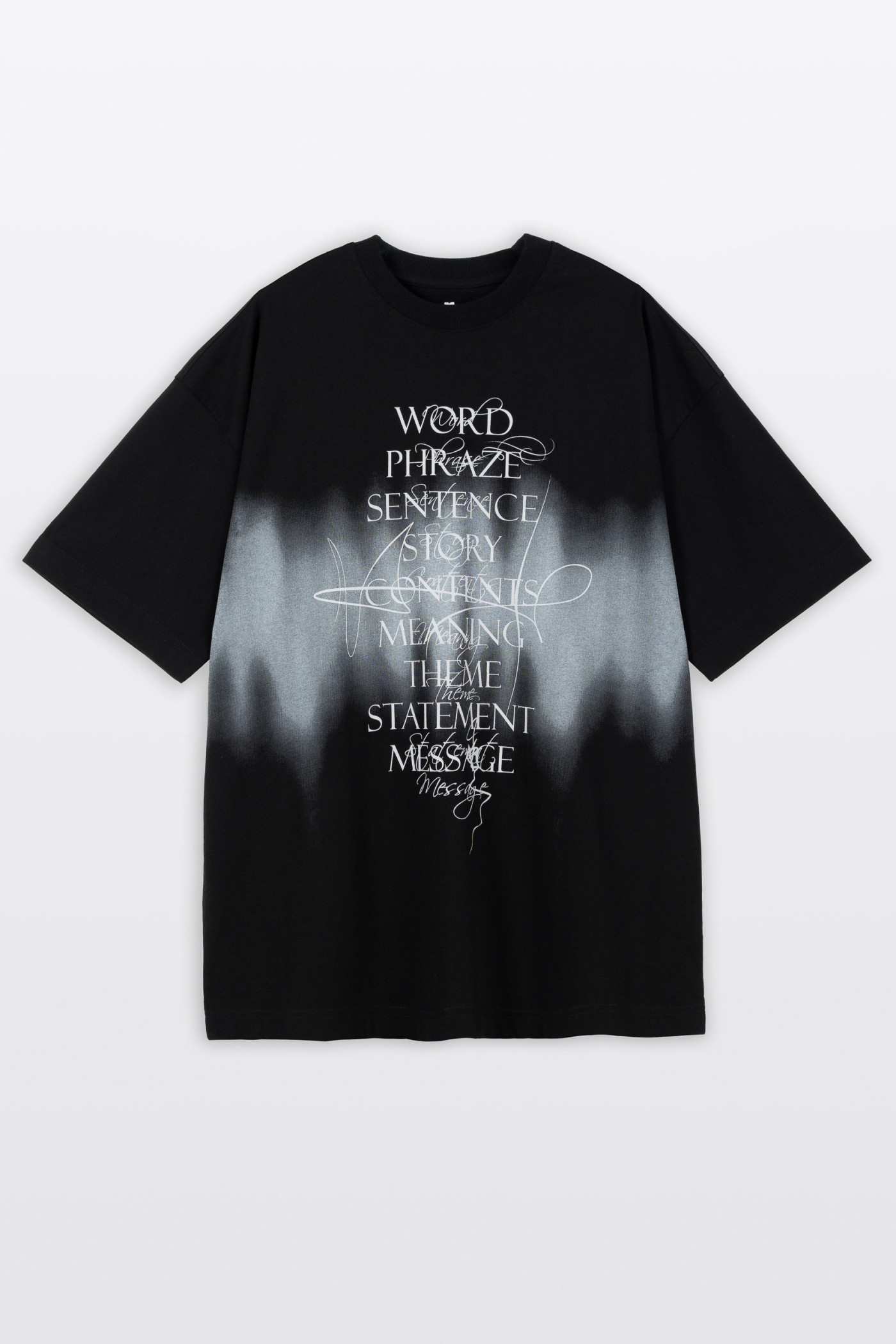 Czarny t-shirt OVERSIZE z autorską grafiką z przodu