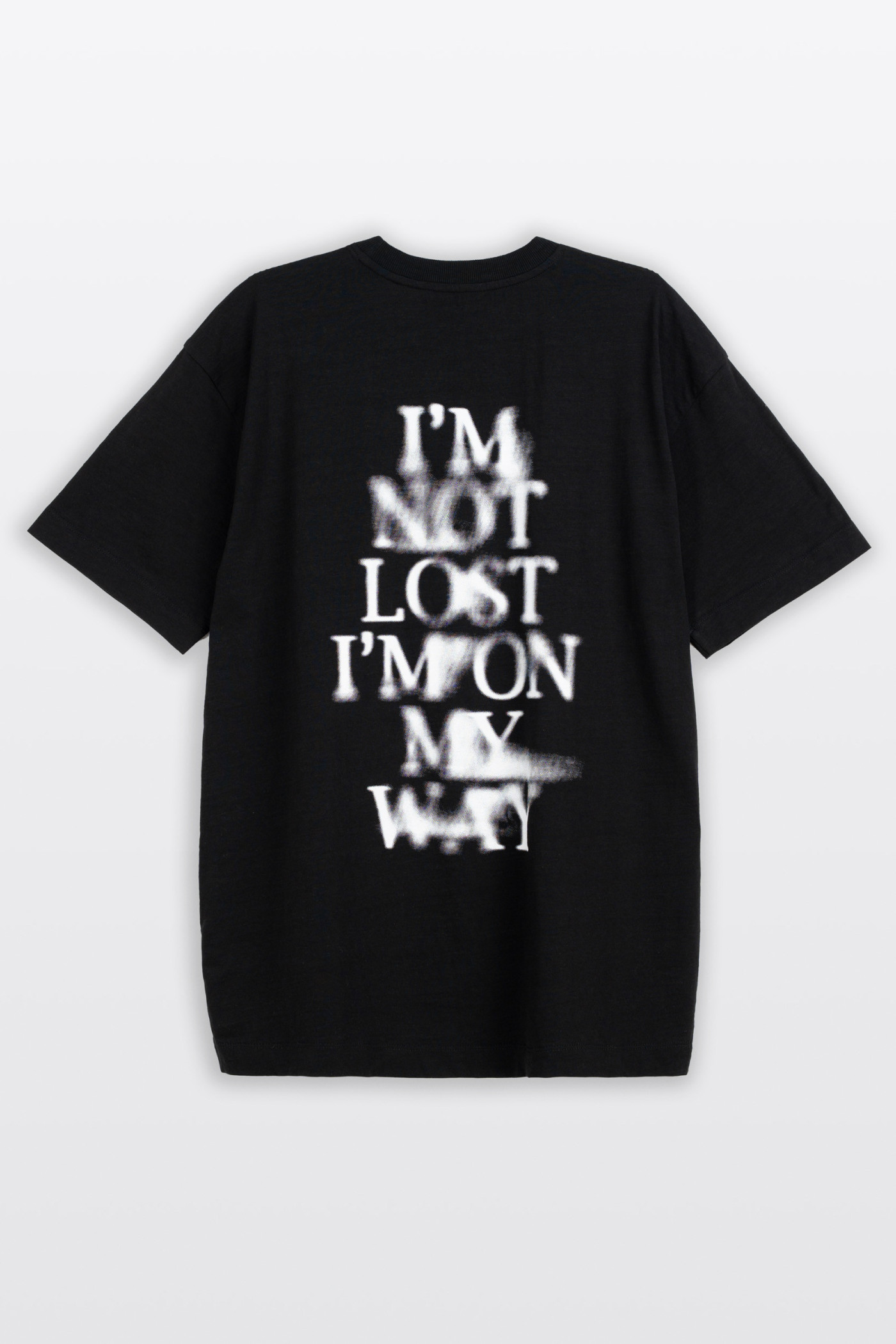 Czarny t-shirt LOOSE z autorską grafiką z tyłu