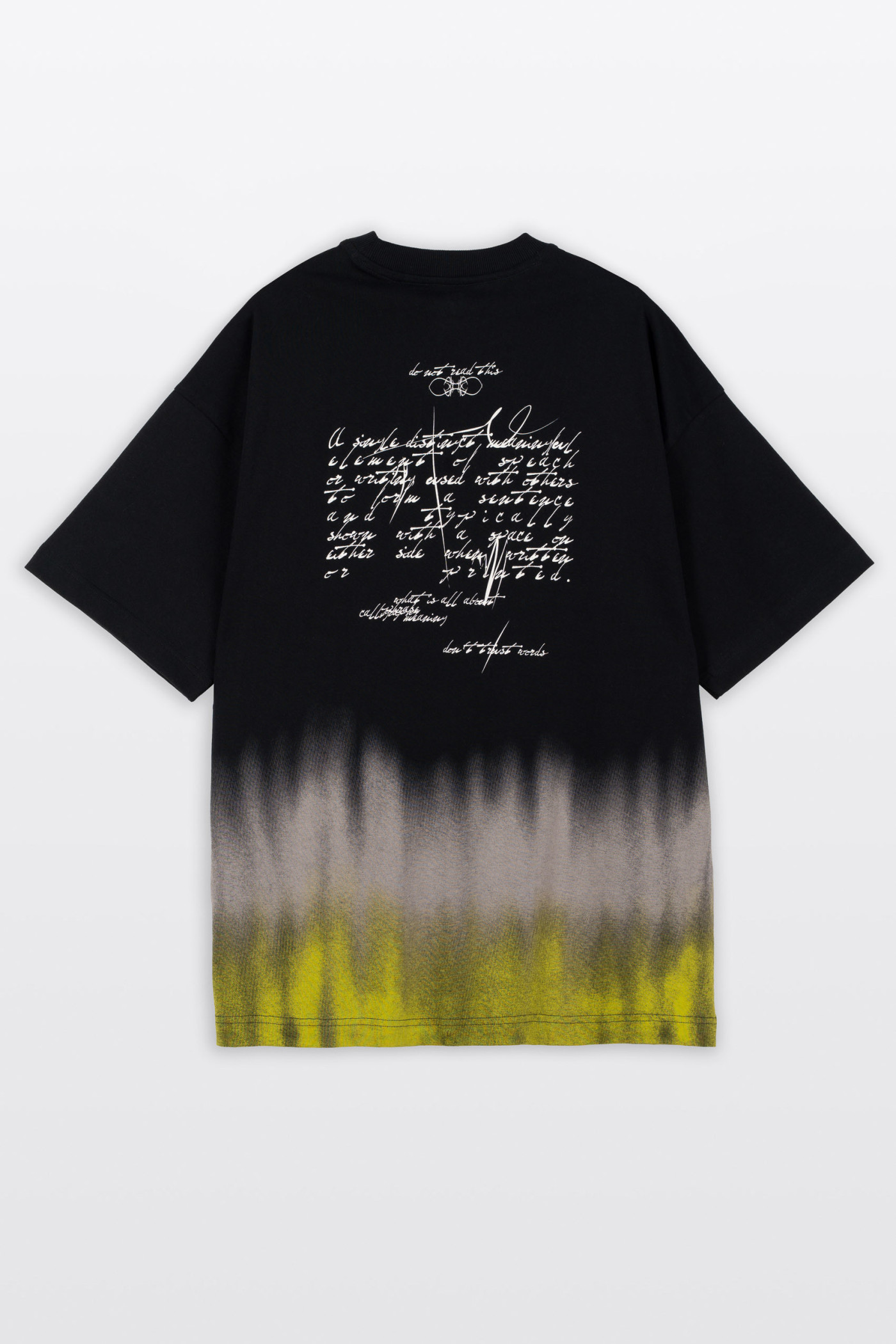 Czarny t-shirt OVERSIZE z nadrukiem na całości