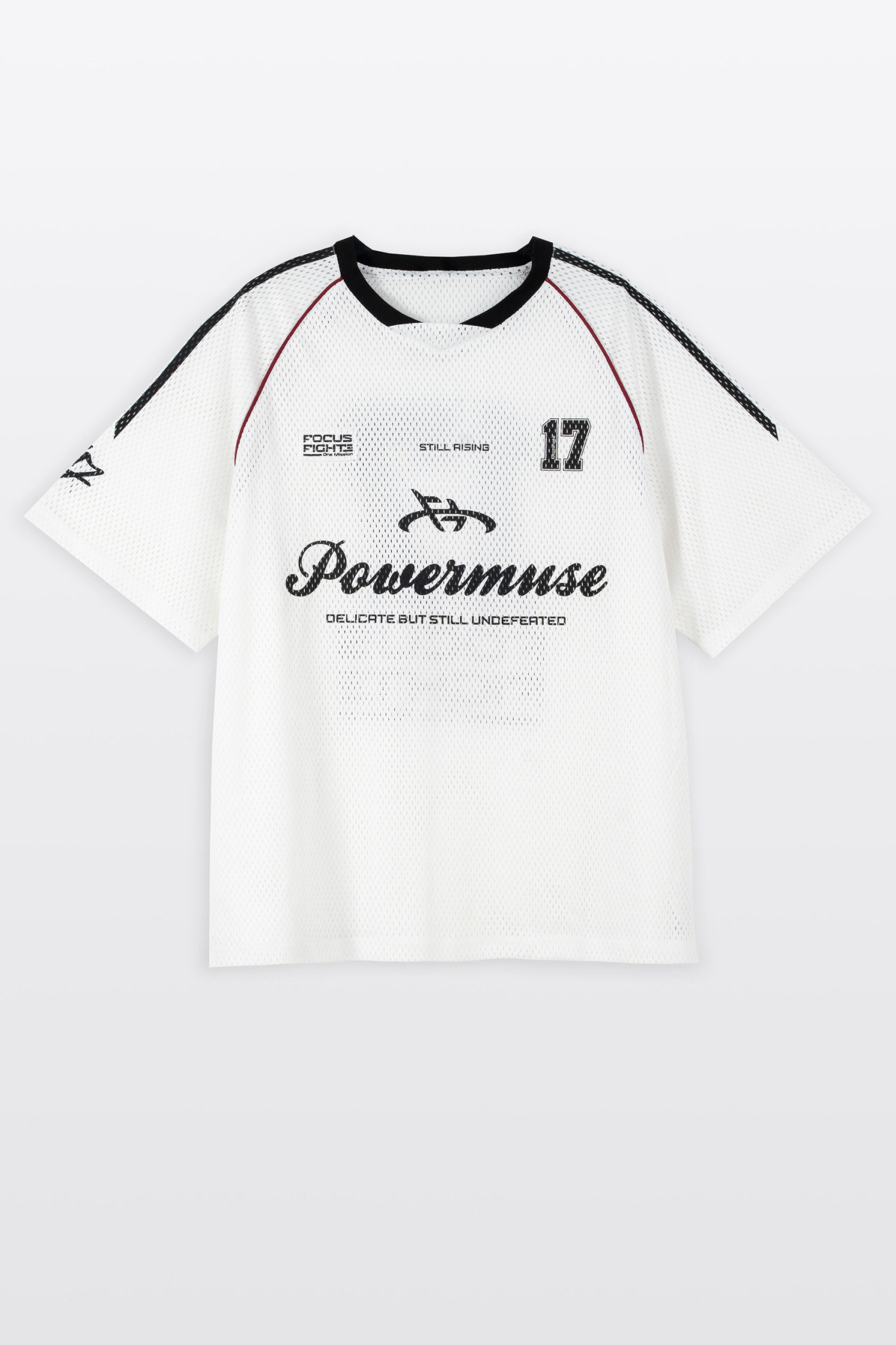 Biały t-shirt w stylu sportowym z siatki