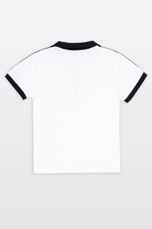 Biała bluzka z kontrastowym wykończeniem