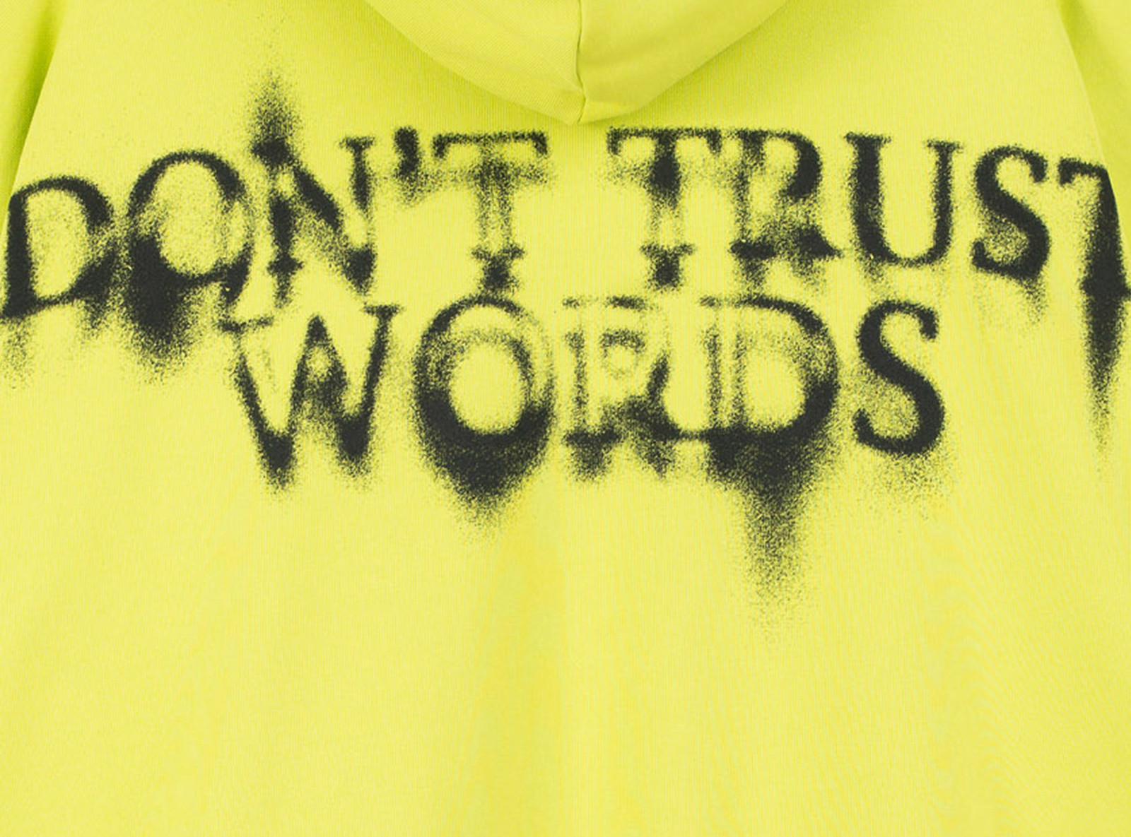 Limonkowa bluza BOXY z kapturem z autorska grafiką z tyłu