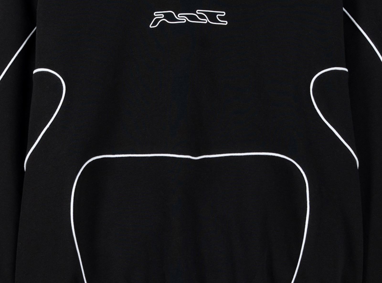 Czarna bluza BOXY z kapturem z kontrastowymi wypustkami podkreślającymi cięcia