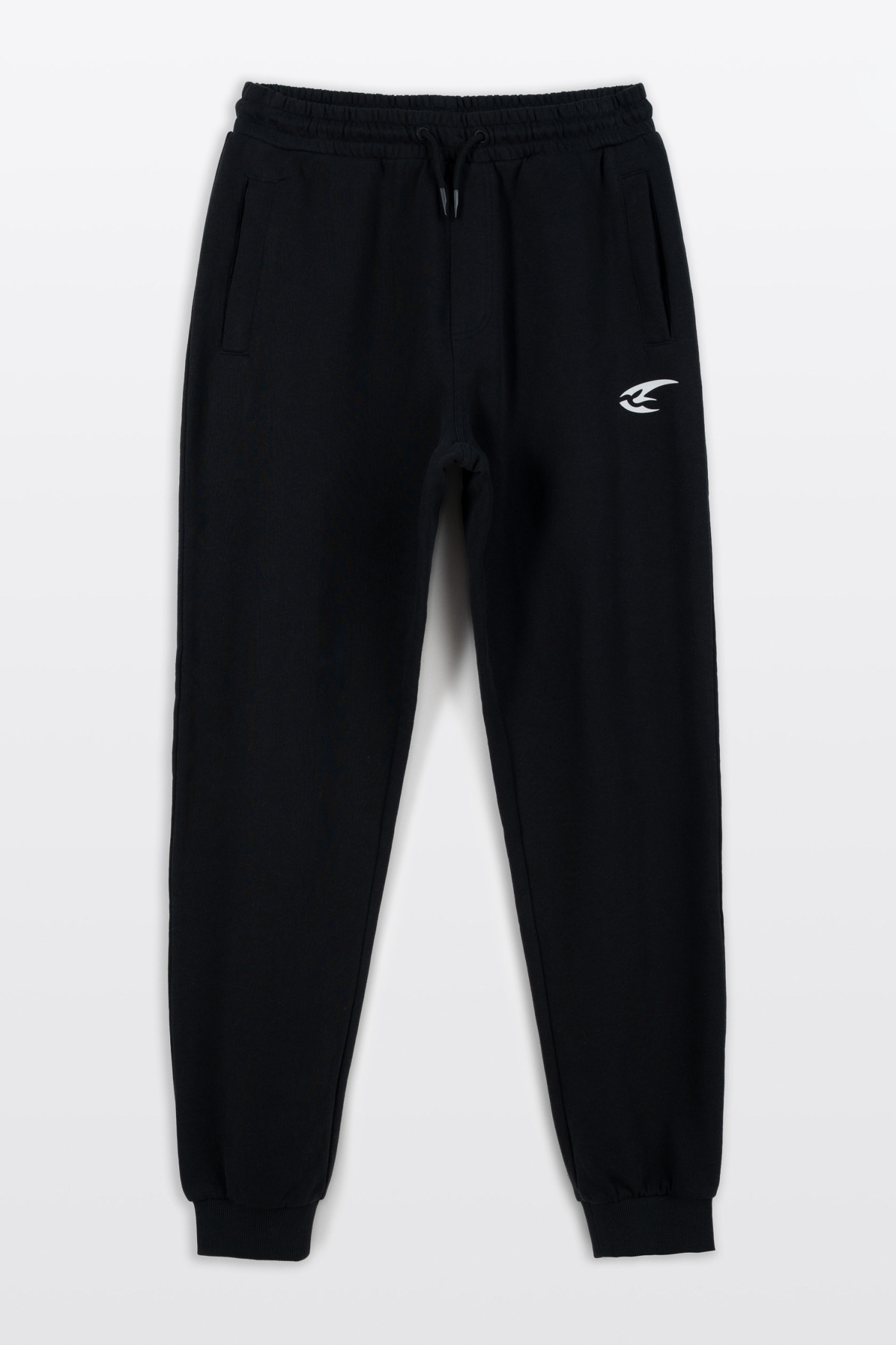 Czarne spodnie dresowe REGULAR z minimalistycznym nadrukiem