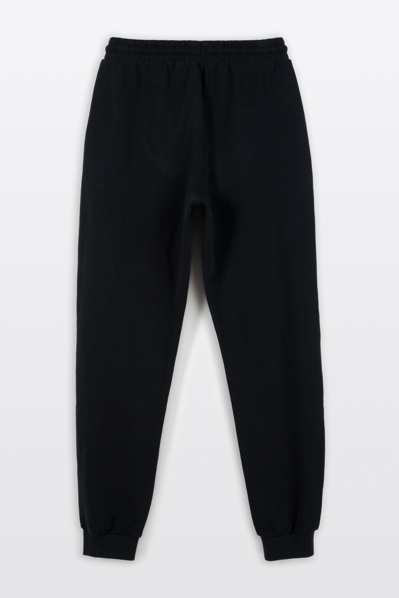 Czarne spodnie dresowe REGULAR z minimalistycznym nadrukiem
