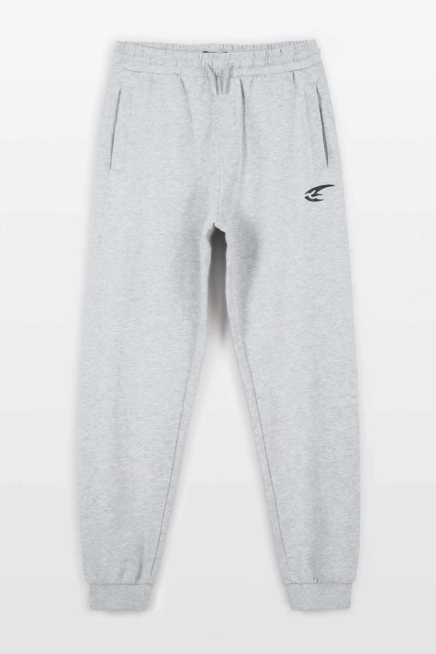 Szare spodnie dresowe REGULAR z minimalistycznym nadrukiem