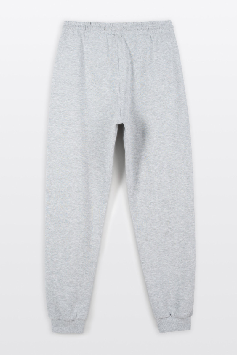 Szare spodnie dresowe REGULAR z minimalistycznym nadrukiem, szary