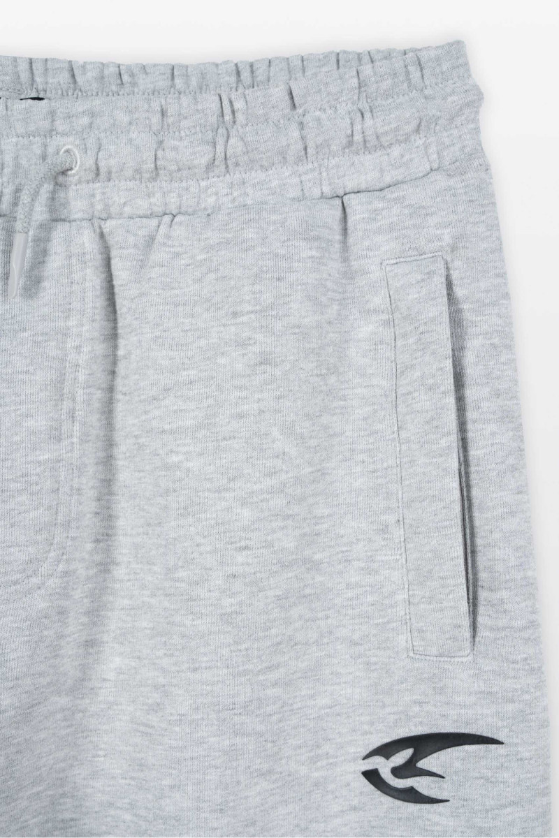 Szare spodnie dresowe REGULAR z minimalistycznym nadrukiem, szary