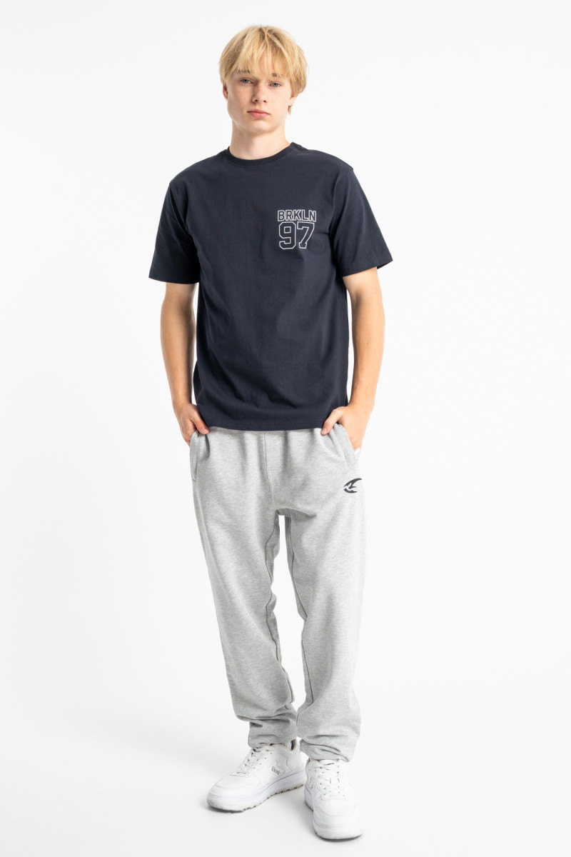 Granatowy t-shirt REGULAR z autorską grafiką z tyłu