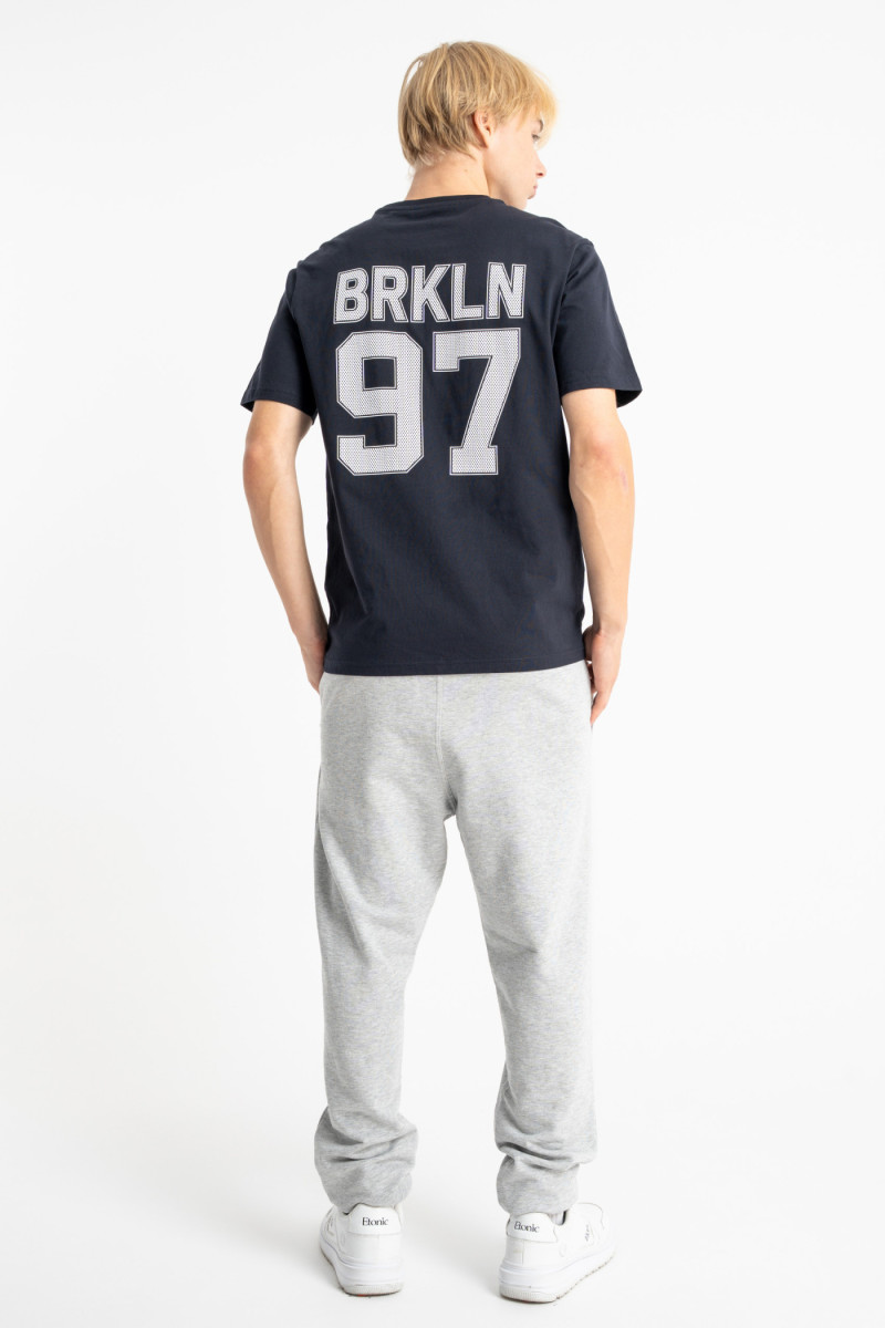 Granatowy t-shirt REGULAR z autorską grafiką z tyłu, granatowy