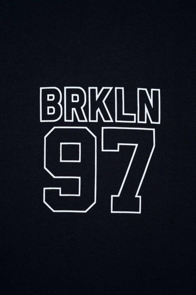 Granatowy t-shirt REGULAR z autorską grafiką z tyłu, granatowy