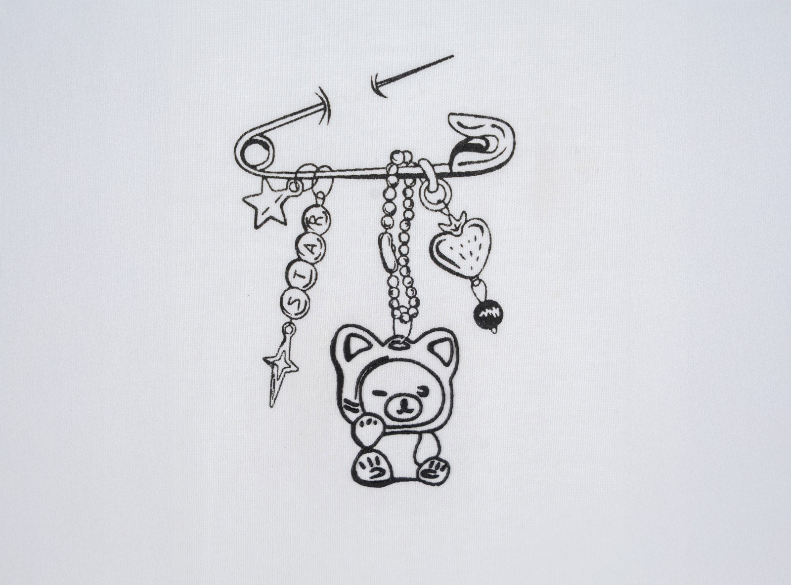 Biały t-shirt OVERSIZE z minimalistyczną grafiką