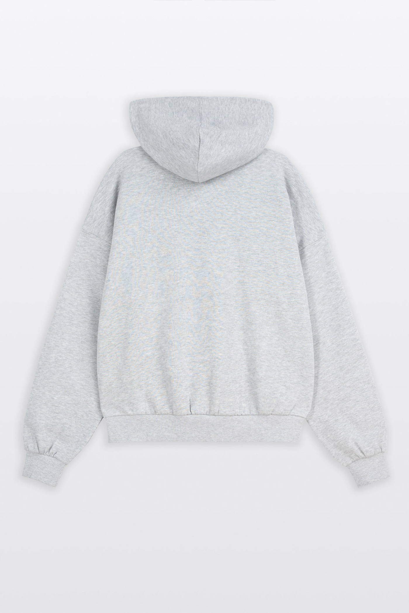 Szara bluza BOXY z kapturem z minimalistycznym nadrukiem