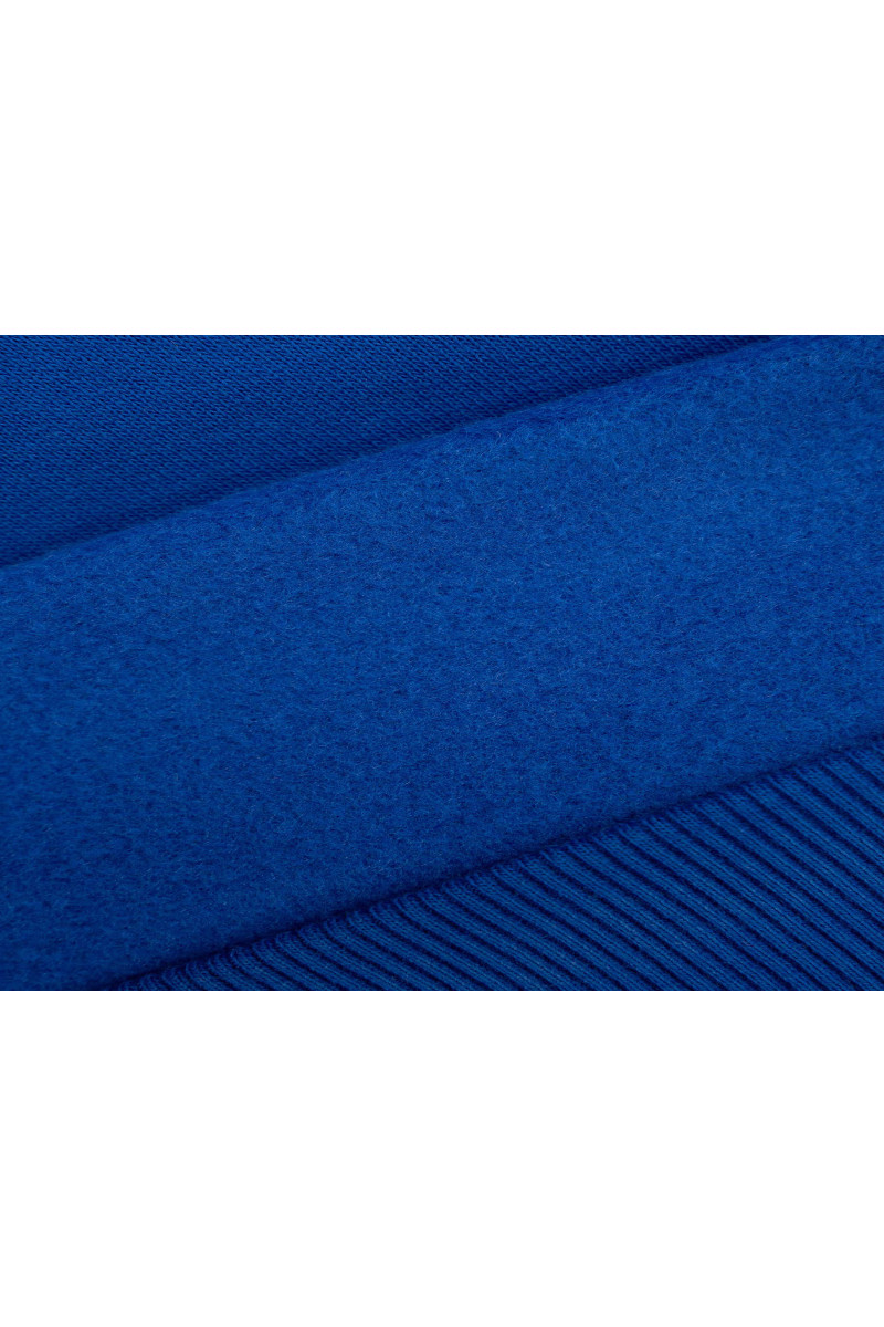 Niebieska bluza BOXY z kapturem z minimalistycznym nadrukiem, granatowy