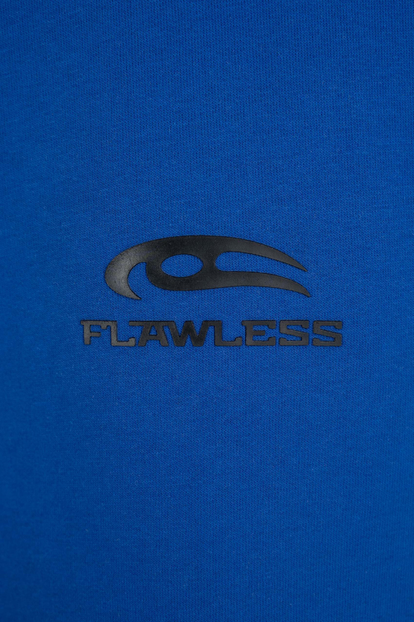 Niebieska bluza BOXY z kapturem z minimalistycznym nadrukiem