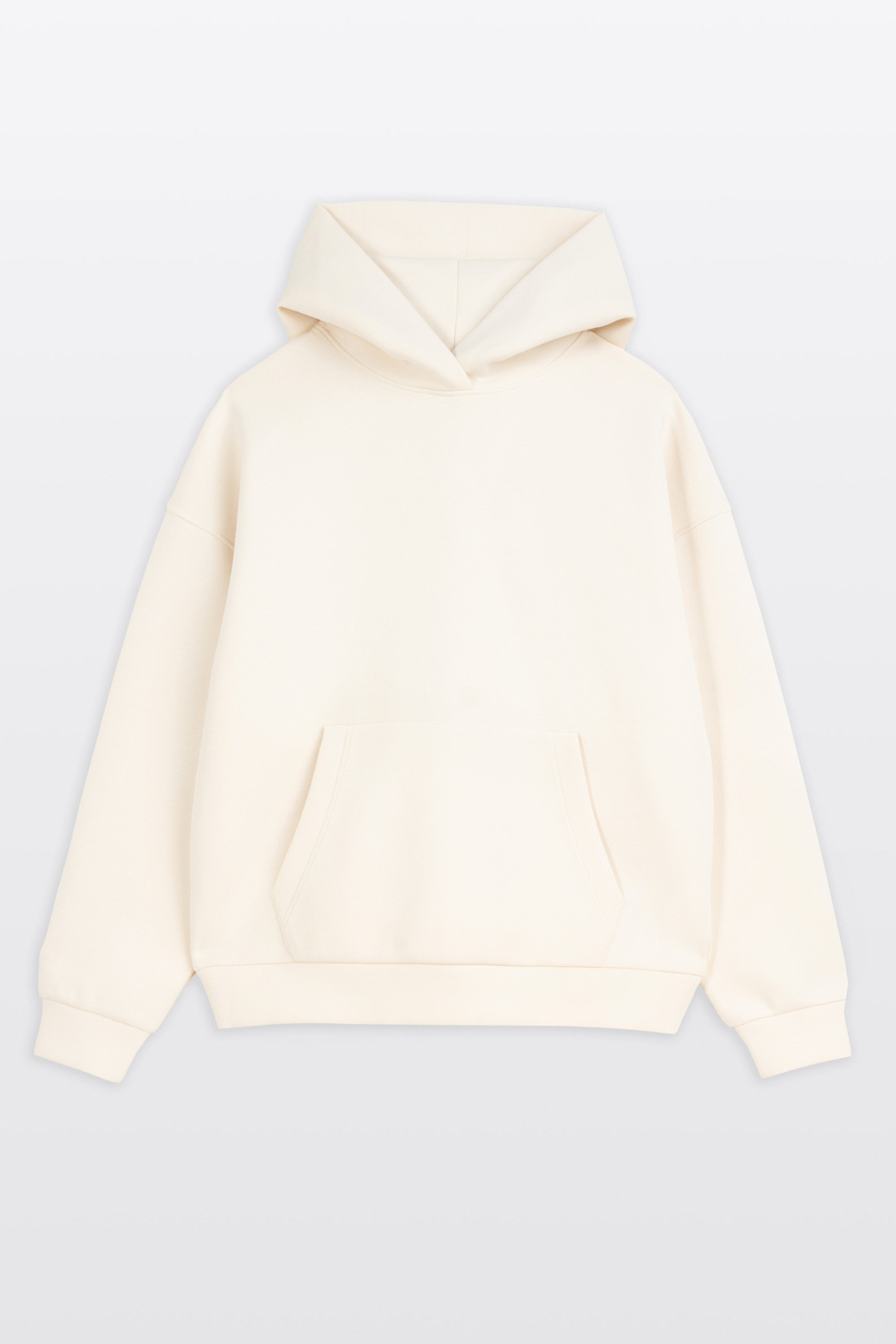 Kremowa bluza z kapturem bez nadruków