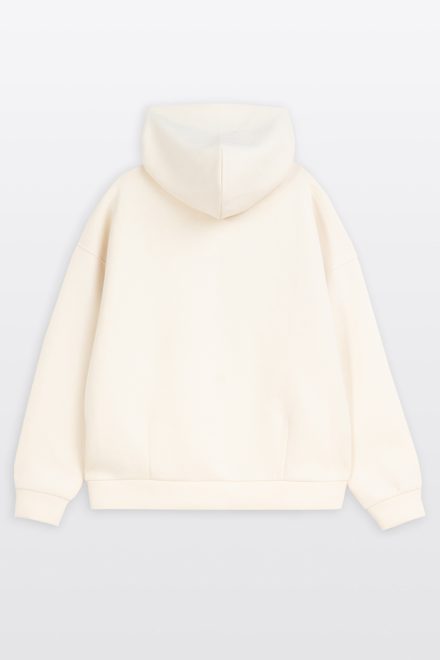 Kremowa bluza z kapturem bez nadruków