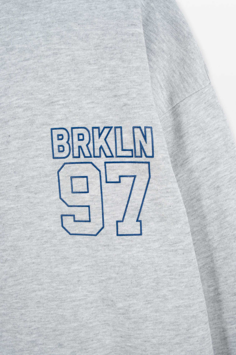 Szara bluza REGULAR z kapturem z autorską grafiką z tyłu, szary