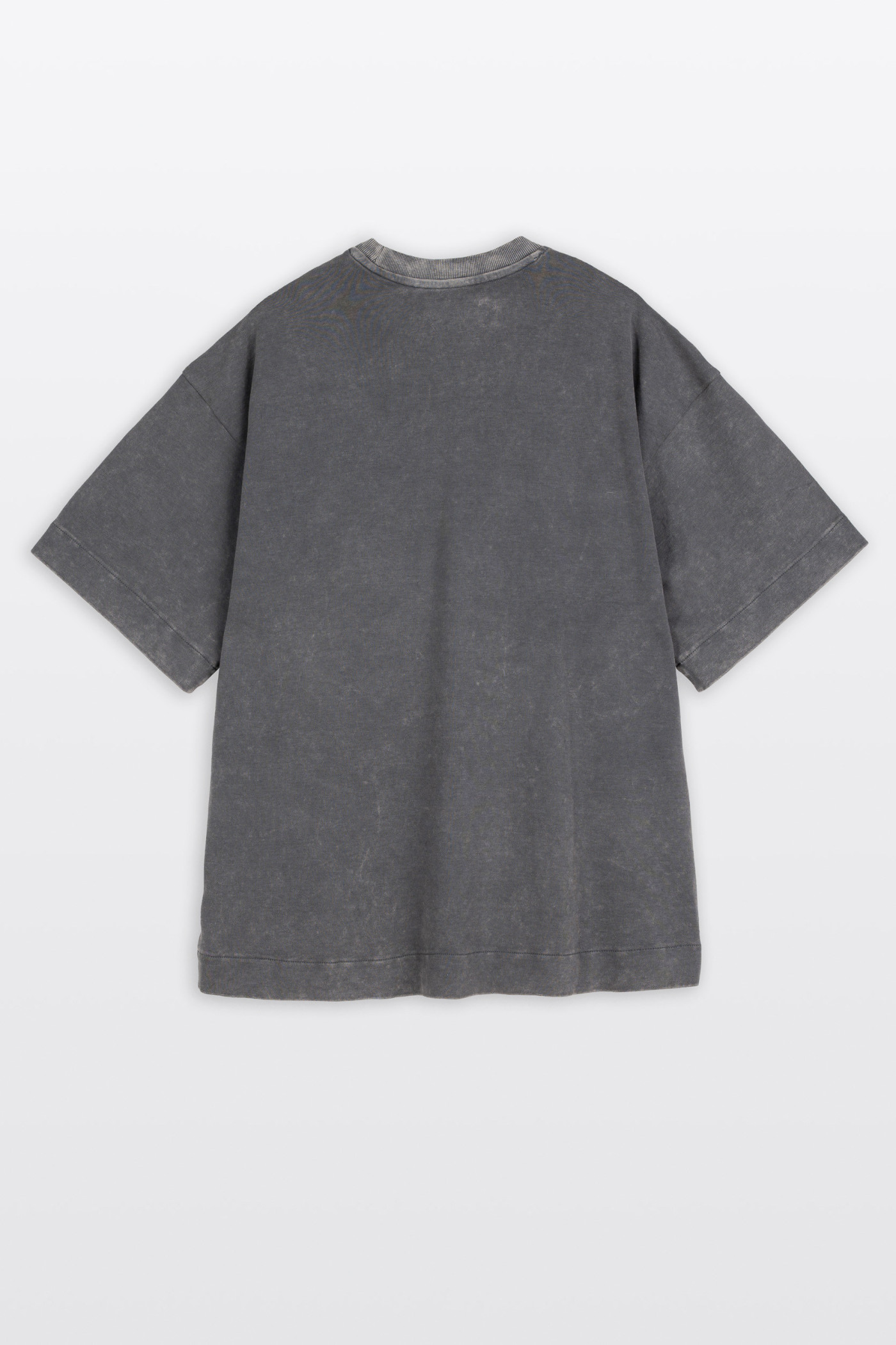 Szary t-shirt BOXY z efektem sprania