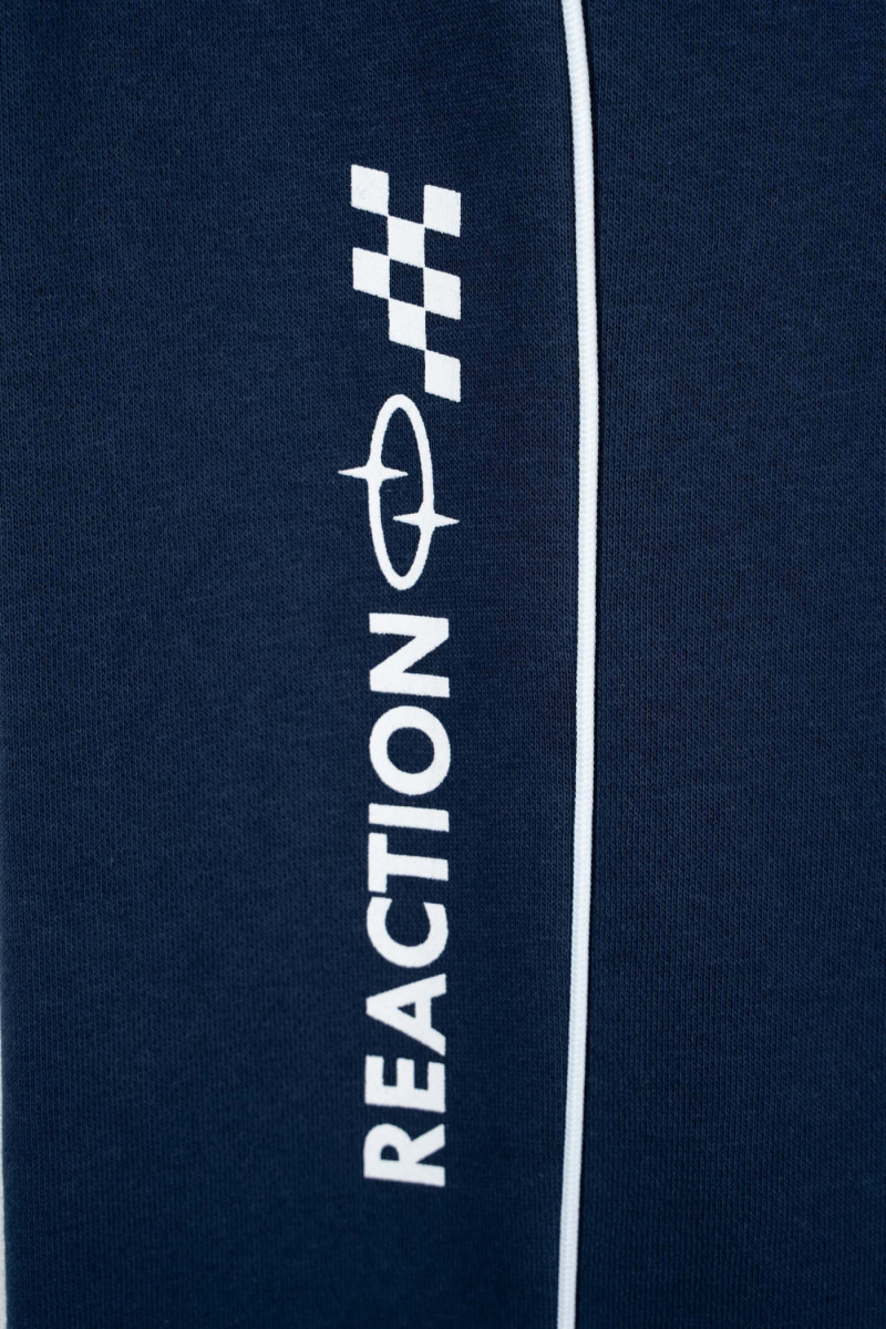 Granatowe spodnie dresowe WIDE LEG z kontrastowymi wypustkami podkreślającymi cięcia