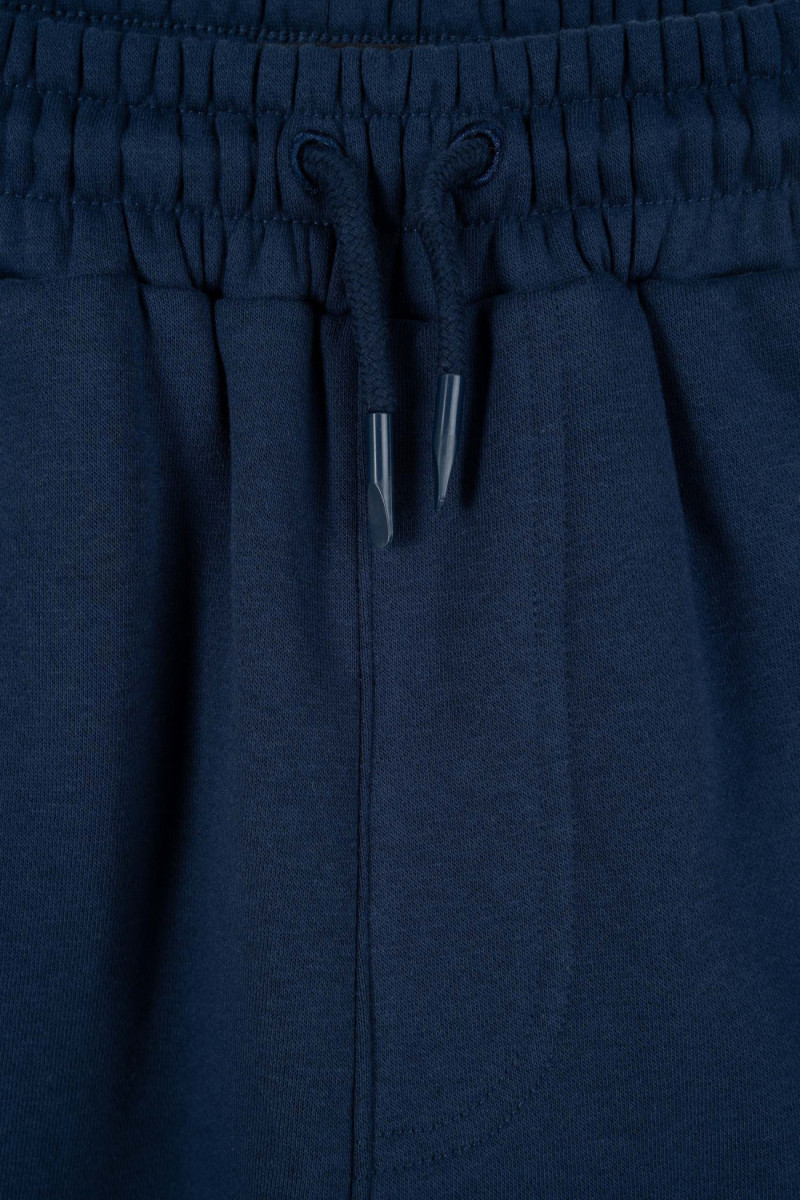 Granatowe spodnie dresowe WIDE LEG z kontrastowymi wypustkami podkreślającymi cięcia