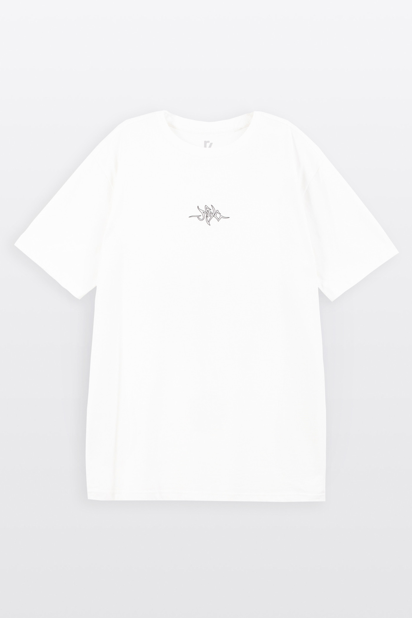 Biały t-shirt REGULAR z autorską grafiką z tyłu