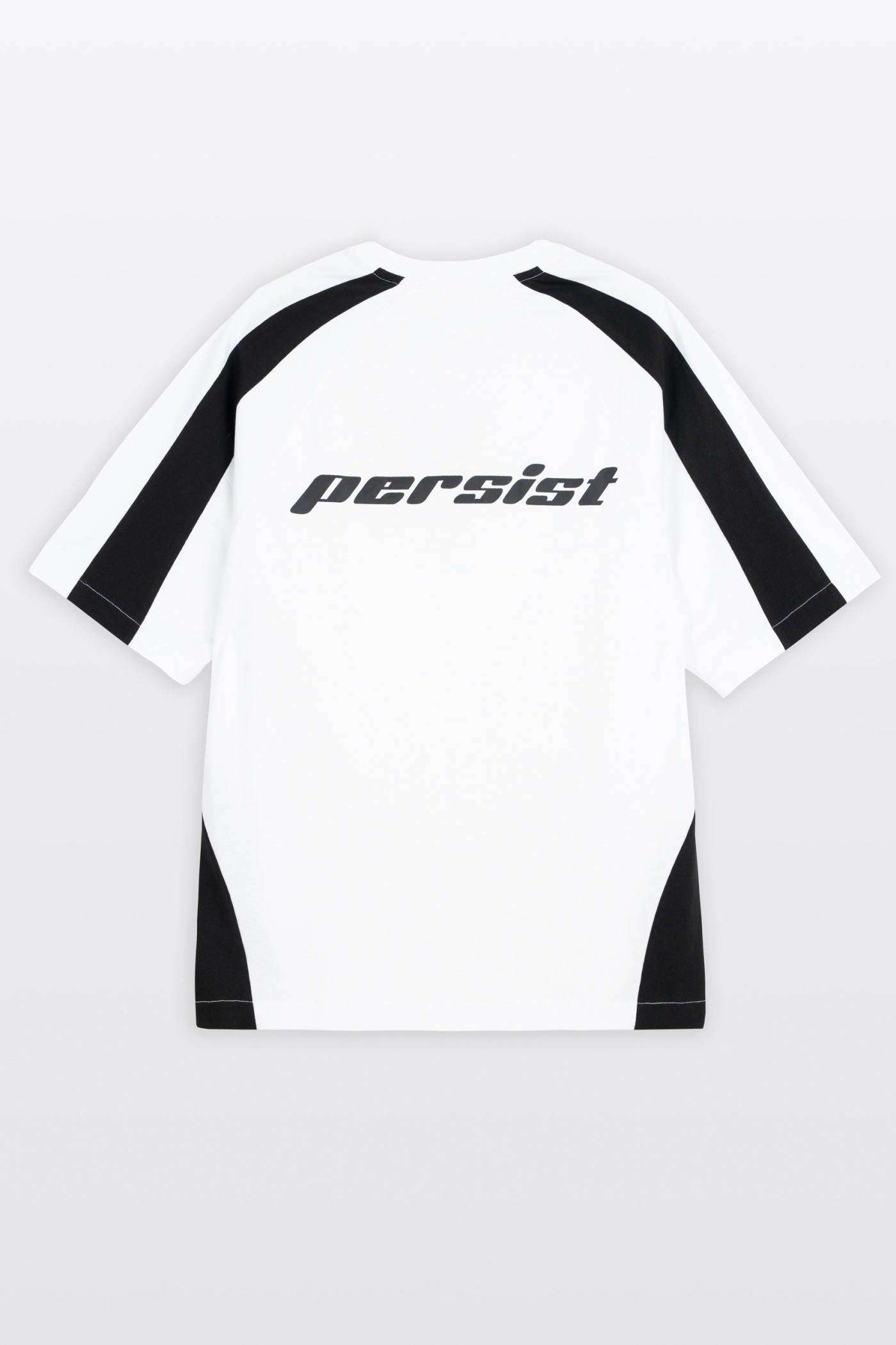 Biały t-shirt OVERSIZE z kontrastowymi wstawkami