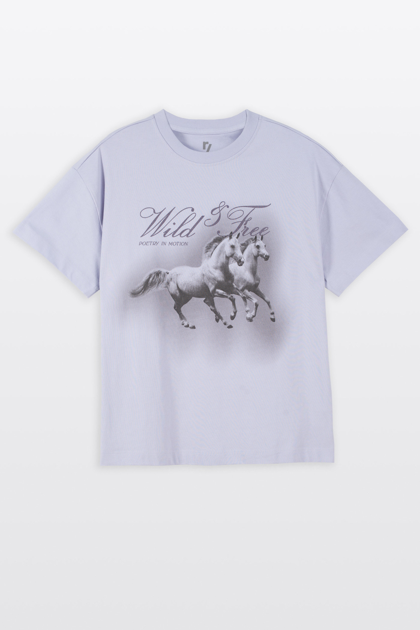 Fioletowy t-shirt COMFORT z autorską grafiką z przodu