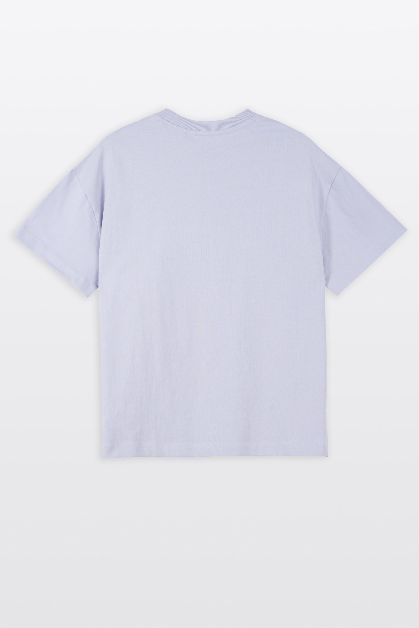 Fioletowy t-shirt COMFORT z autorską grafiką z przodu