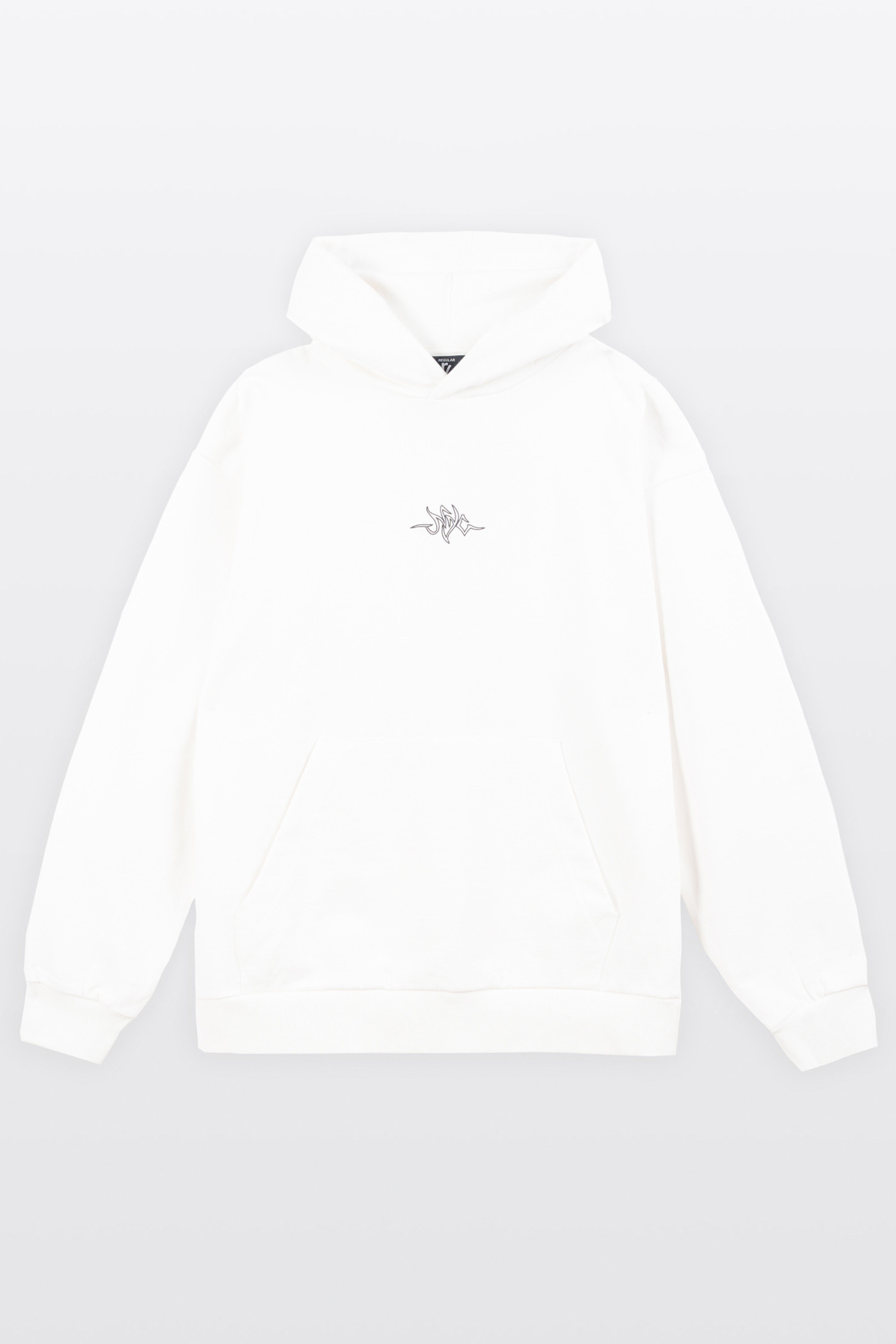 Biała bluza REGULAR z kapturem z autorską grafiką z tyłu