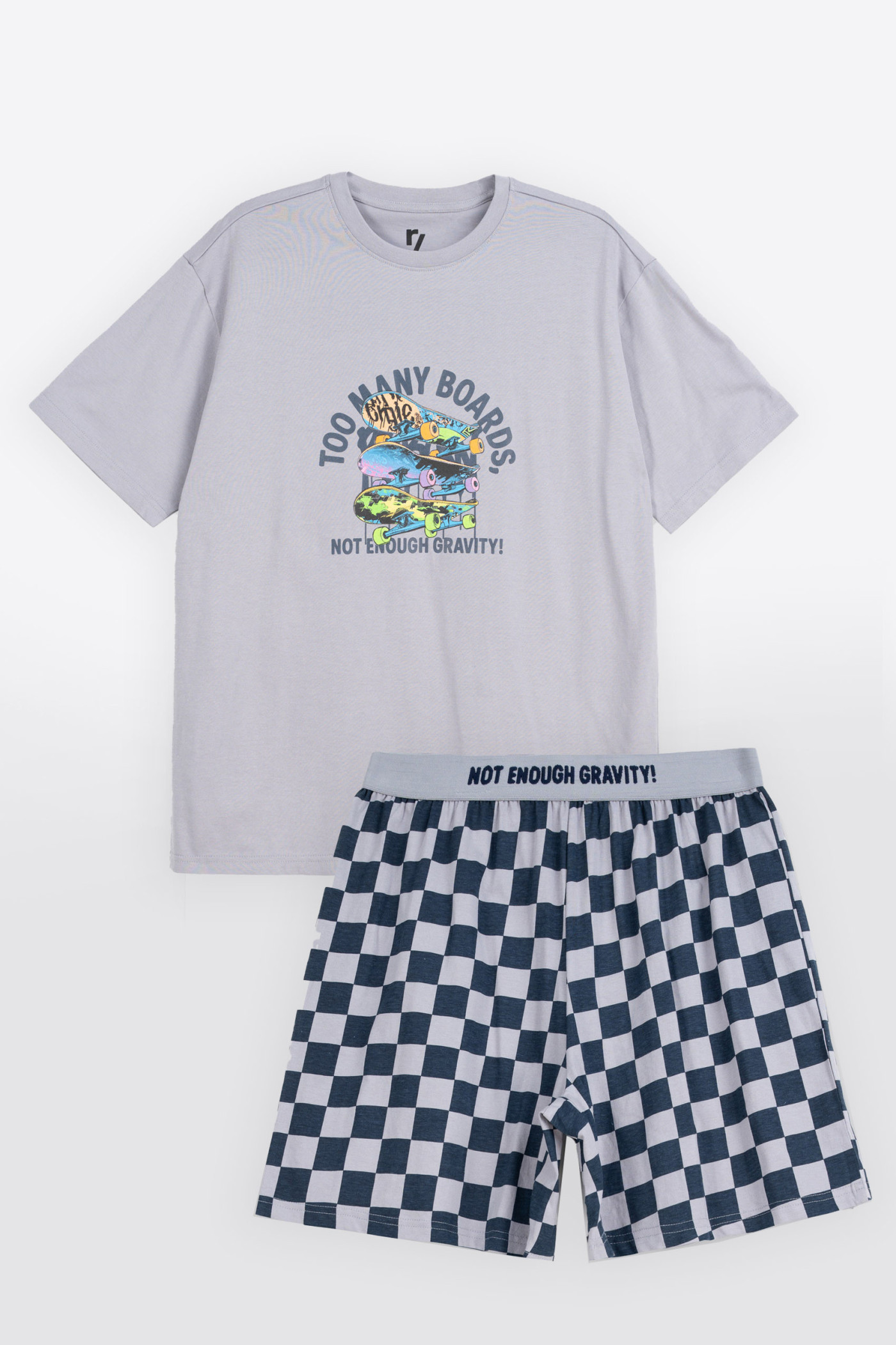 Bawełniana piżama z autorską grafiką z przodu