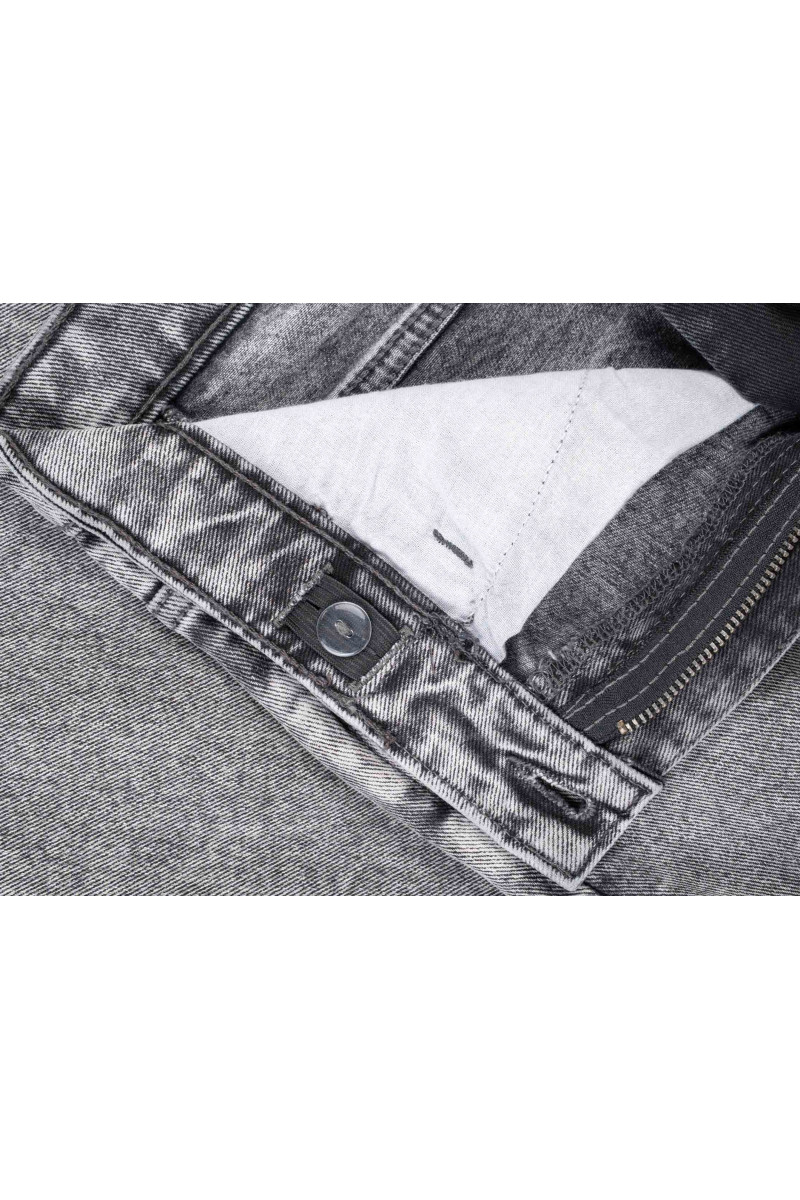 Jasnoszare spodnie jeansowe SLIM z przetarciami, szary