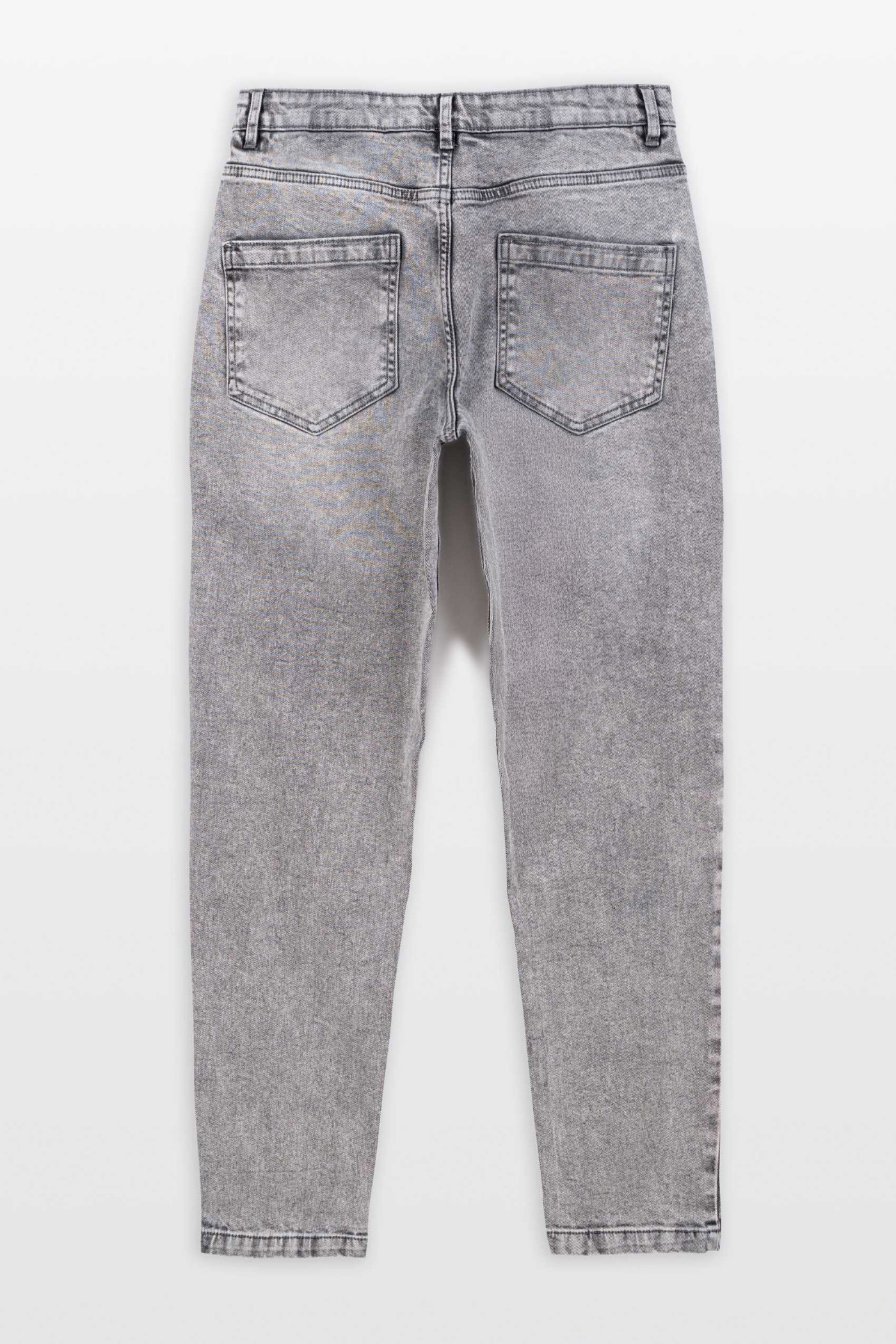 Jasnoszare spodnie jeansowe SLIM z przetarciami