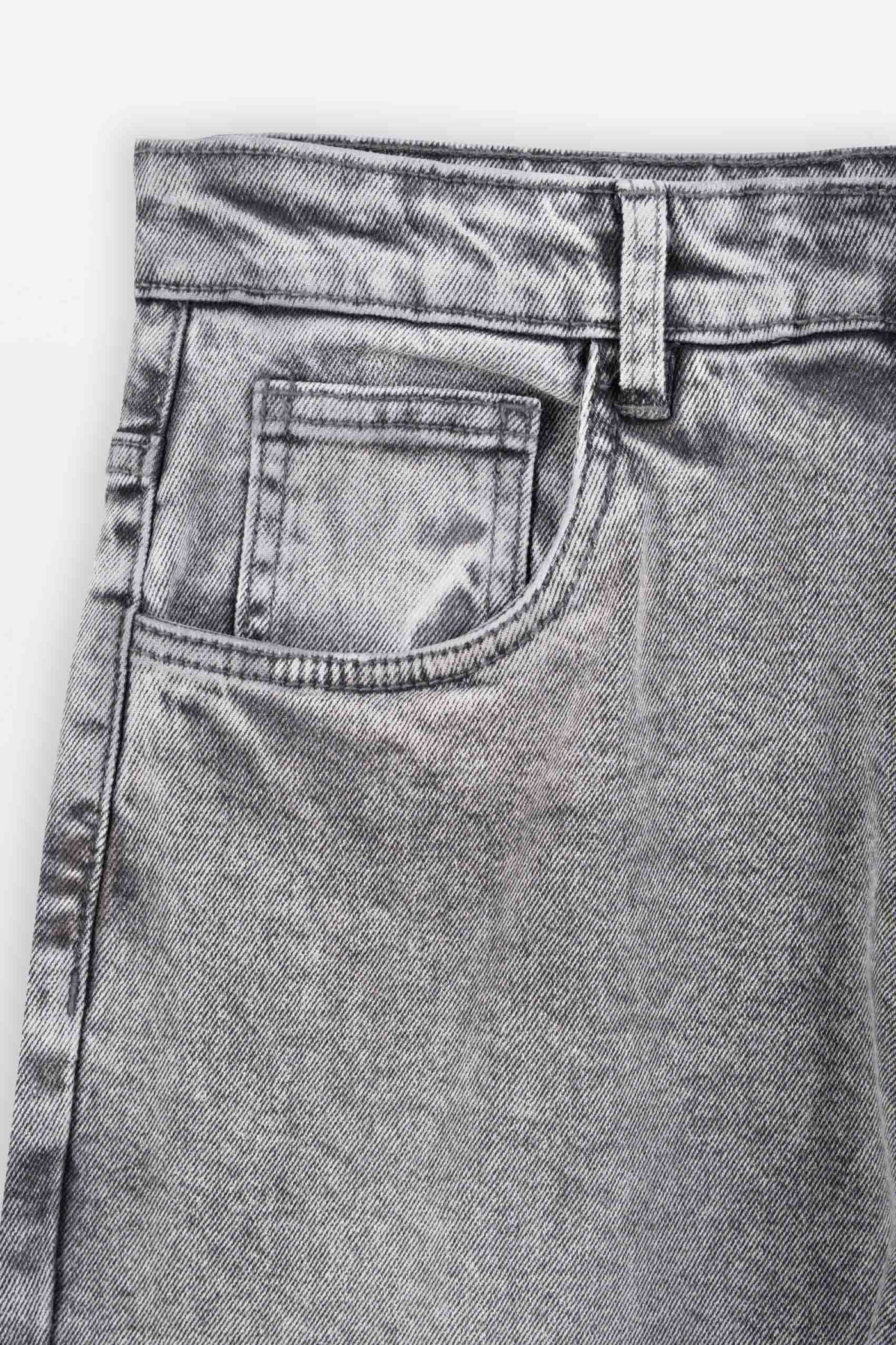 Jasnoszare spodnie jeansowe SLIM z przetarciami