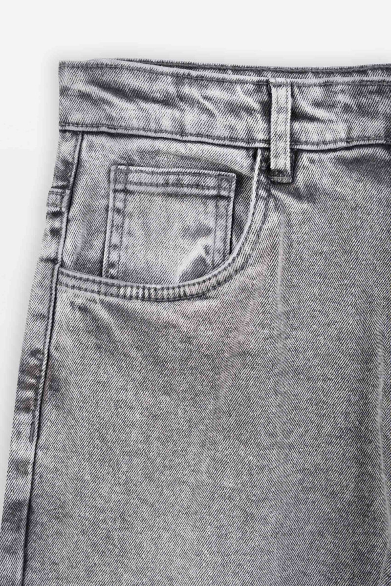 Jasnoszare spodnie jeansowe SLIM z przetarciami