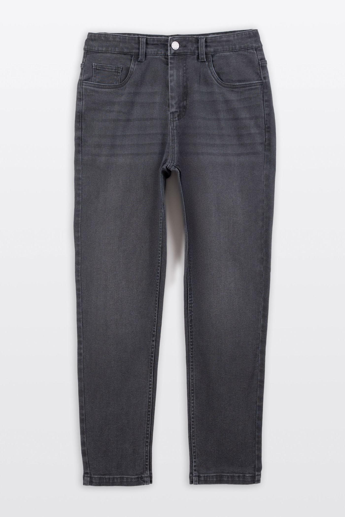 Ciemnoszare spodnie jeansowe SLIM z przetarciami