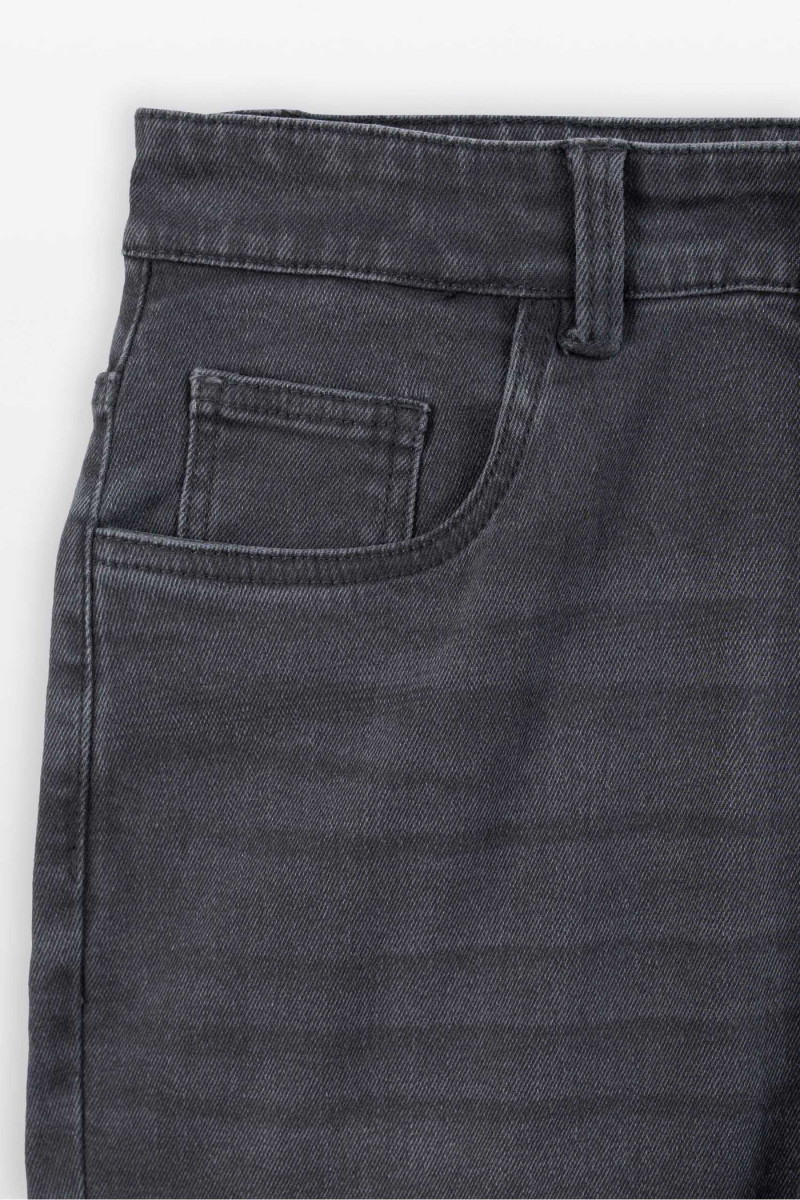 Ciemnoszare spodnie jeansowe SLIM z przetarciami