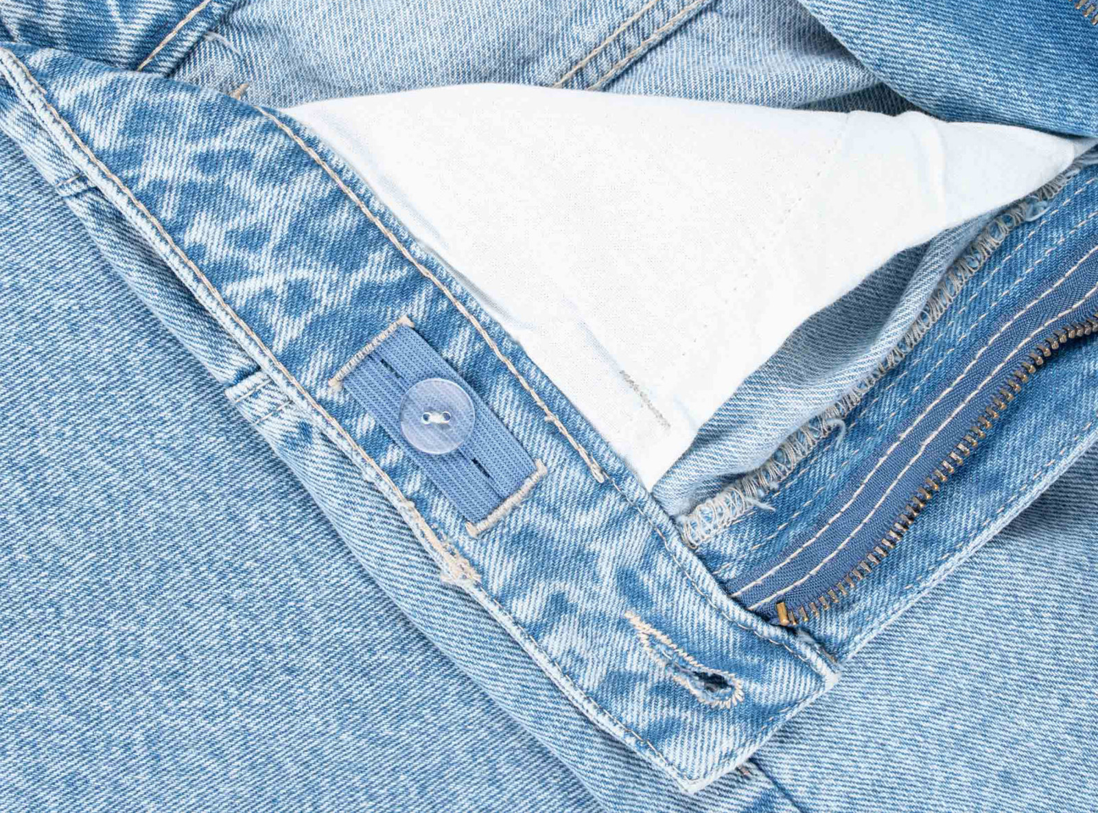 Niebieskie spodnie jeansowe BAGGY z efektem sprania