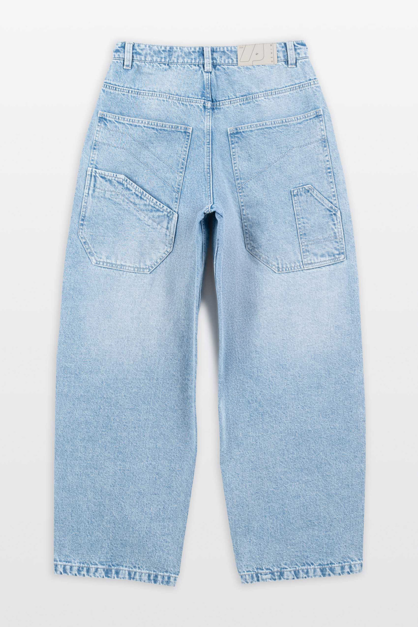 Niebieskie spodnie jeansowe BAGGY z efektem sprania