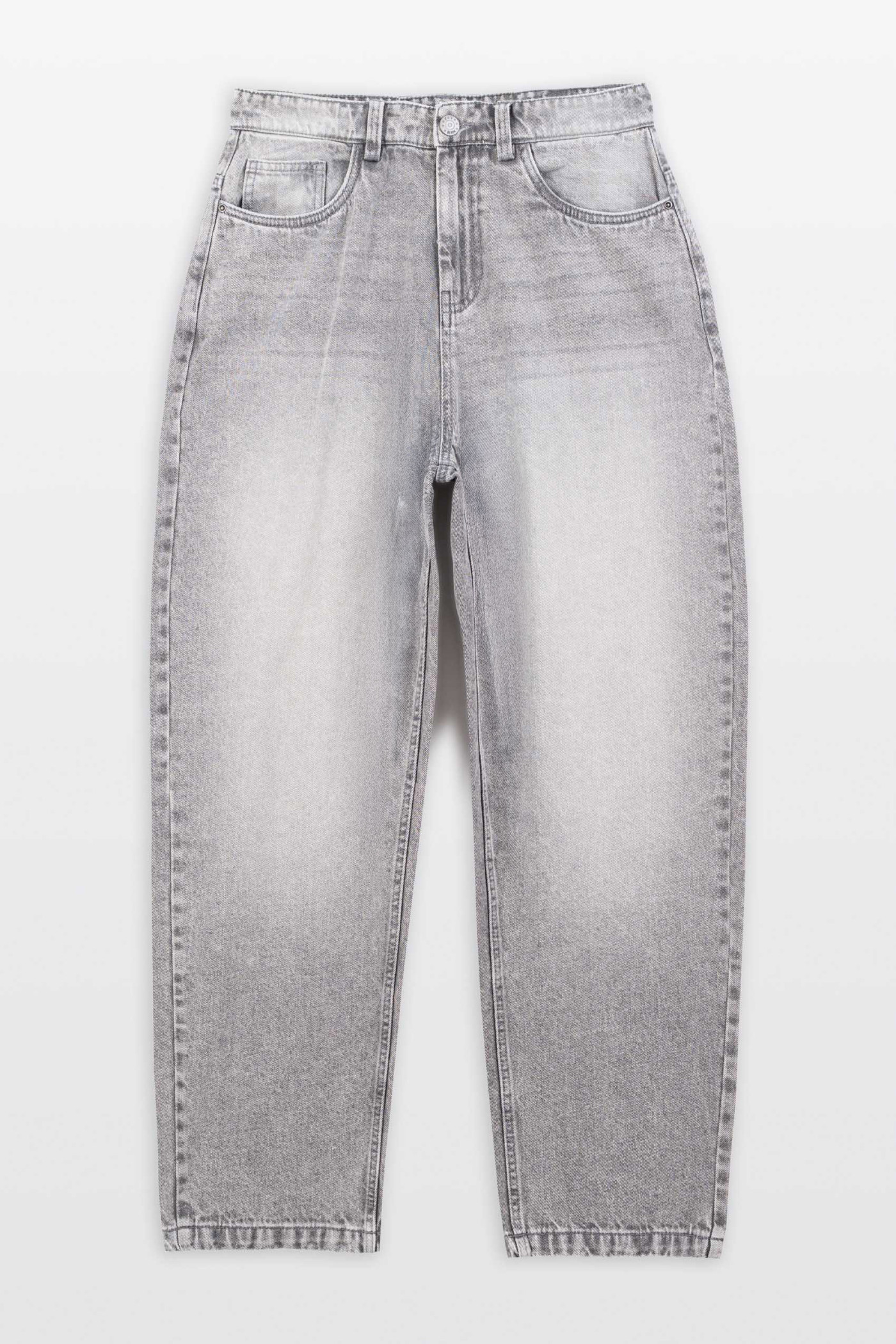 Jasnoszare spodnie jeansowe BAGGY z efektem sprania
