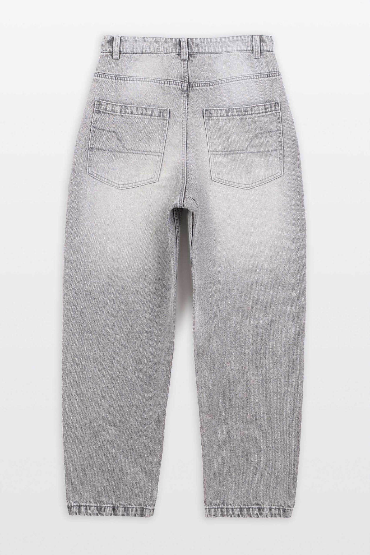 Jasnoszare spodnie jeansowe BAGGY z efektem sprania