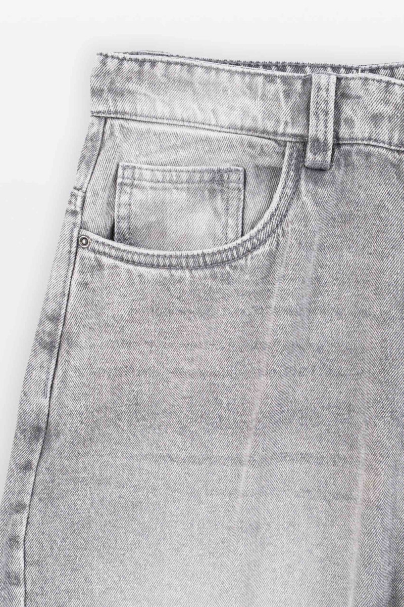 Jasnoszare spodnie jeansowe BAGGY z efektem sprania